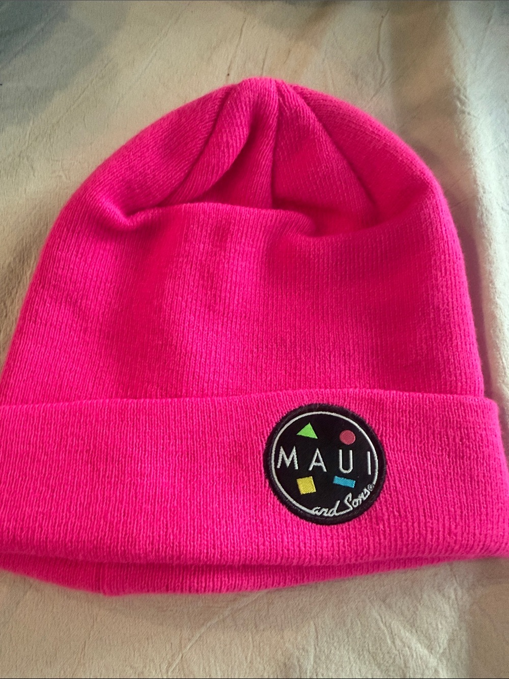 Maui and Sons unisex Neon Pink Beanie